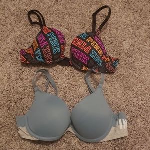 Lot bundle Pink Wear Everywhere push-up bras